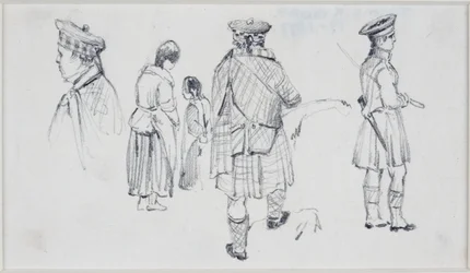 Five Figures in Scottish Dress